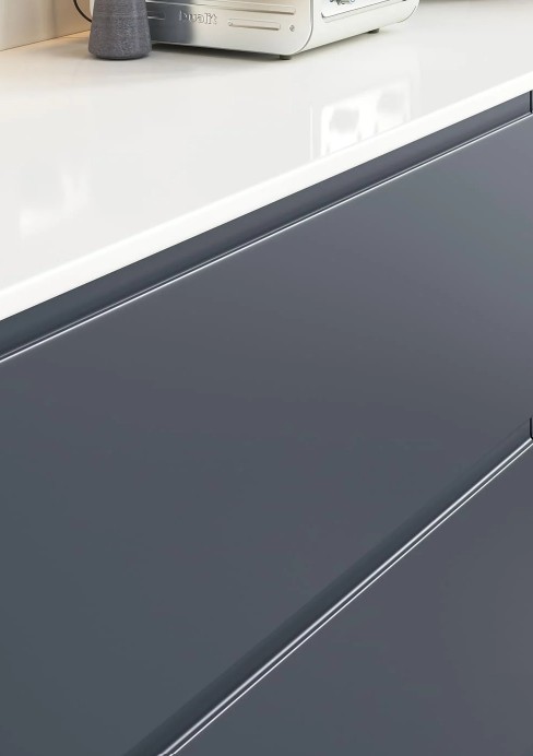 J Pull Handleless Matte Slate Blue